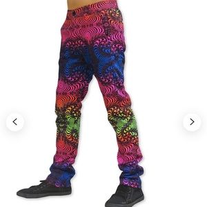 Space Tribe Chill Out Pants “Rainbow Fractal” unisex Medium size new with tags